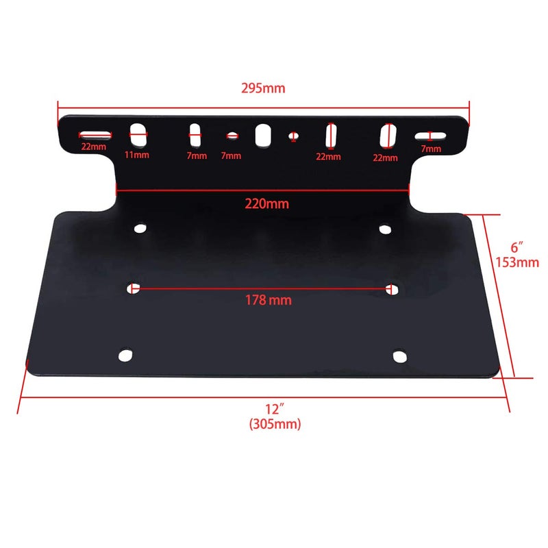 MOTLTECH License Plate Mounting Bracket for Off-Road Lights LED Work Lamps Lighting Barsï¼ŒFit Most Trucks, Pickups, SUV, Jeep, 4x4, Cars - Image 2